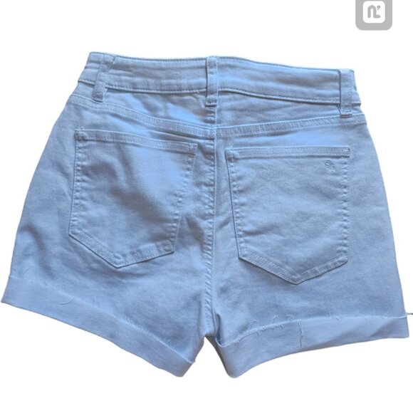 SOUTHERN TIDE -Hay`s white Denim Distressed Folded Raw Hem Jean Short - Picture 4 of 7